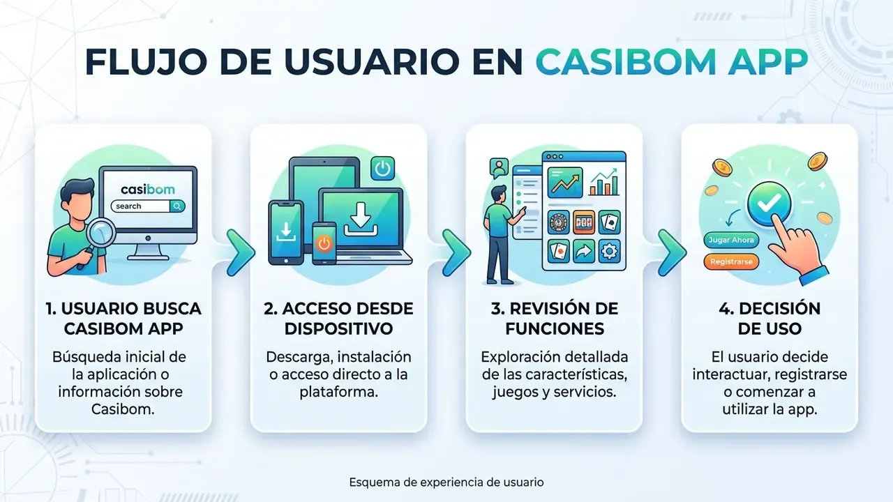 Flujo de usuario en casibom app